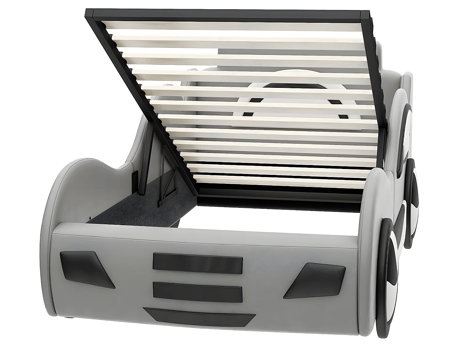 Lit coffre Lit voiture avec tête de lit rangements - 90 x 200 cm - Girs - Sweiko