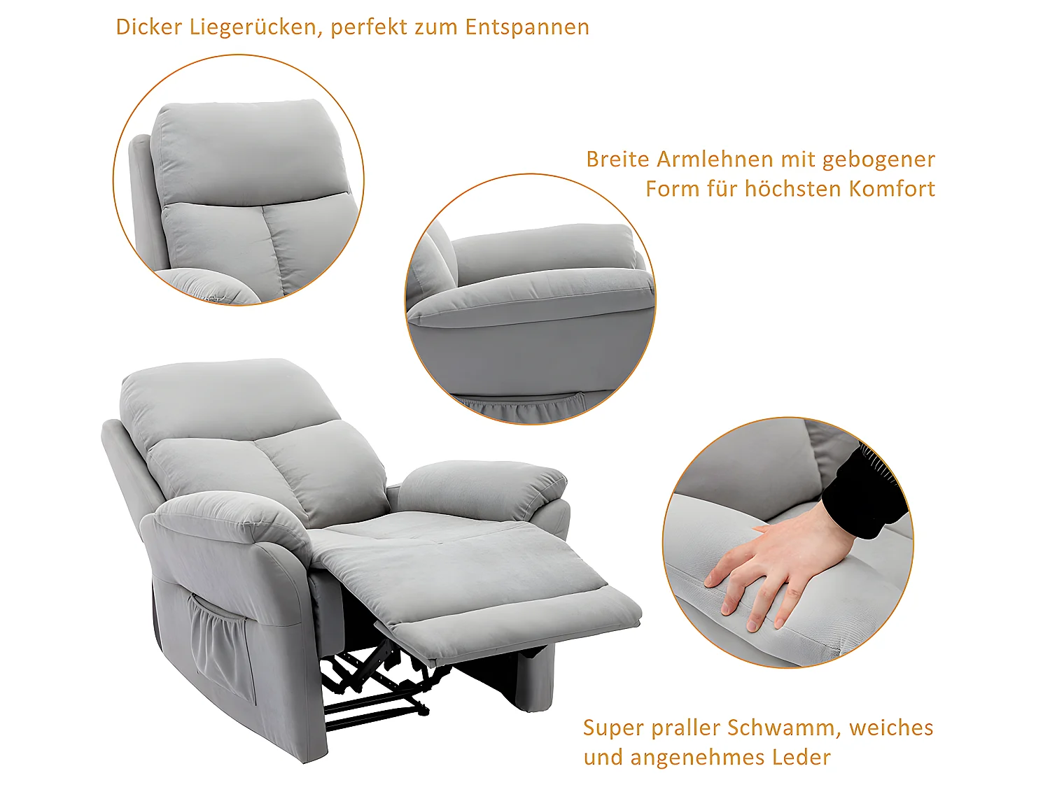 Fauteuil relax électrique en cuir - Girs - Sweiko