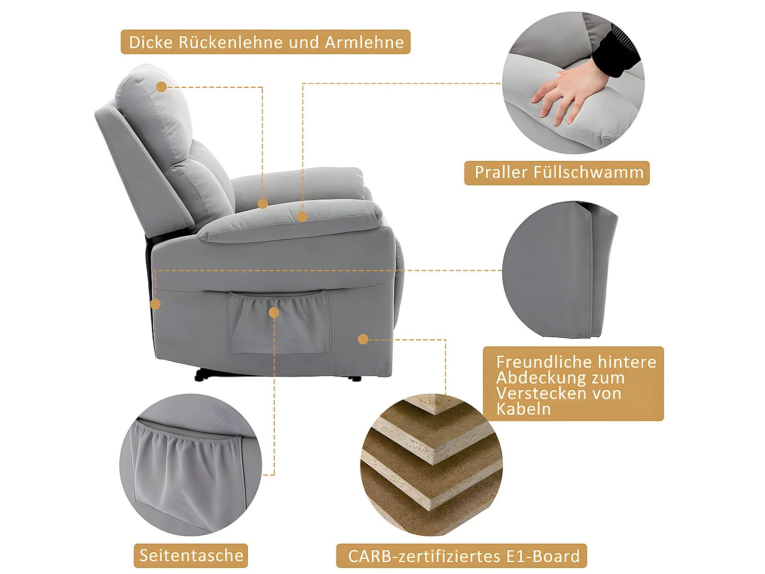 Fauteuil relax électrique en cuir - Girs - Sweiko