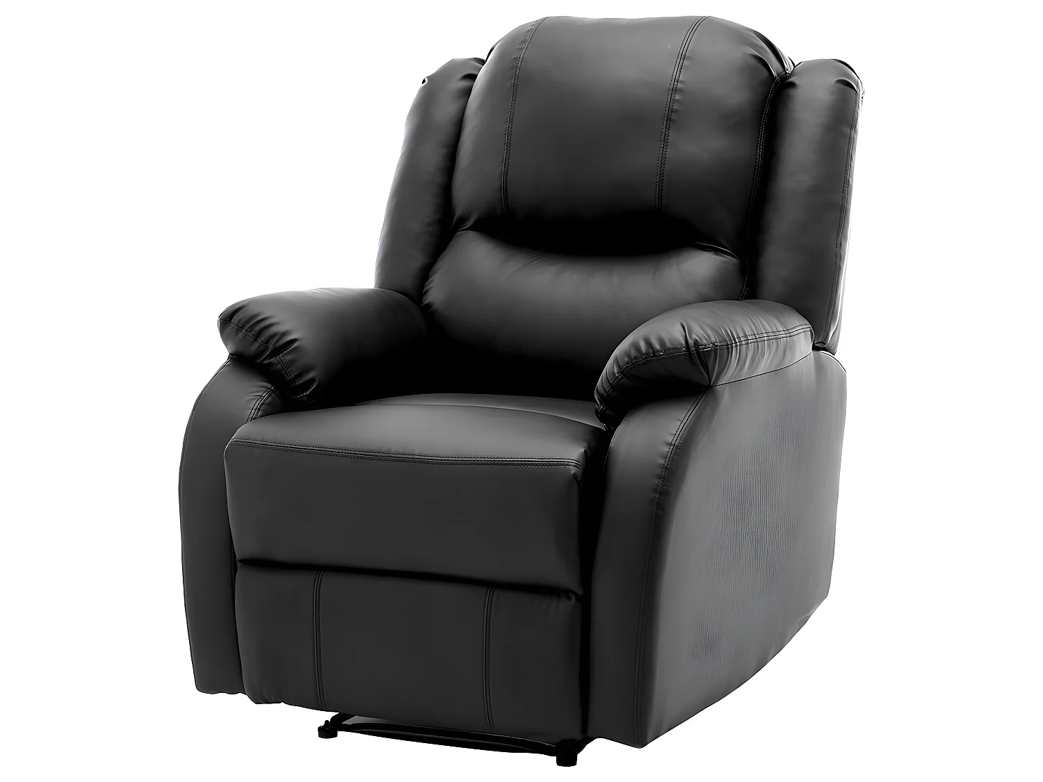Fauteuil relax en cuir - Noir - Sweiko