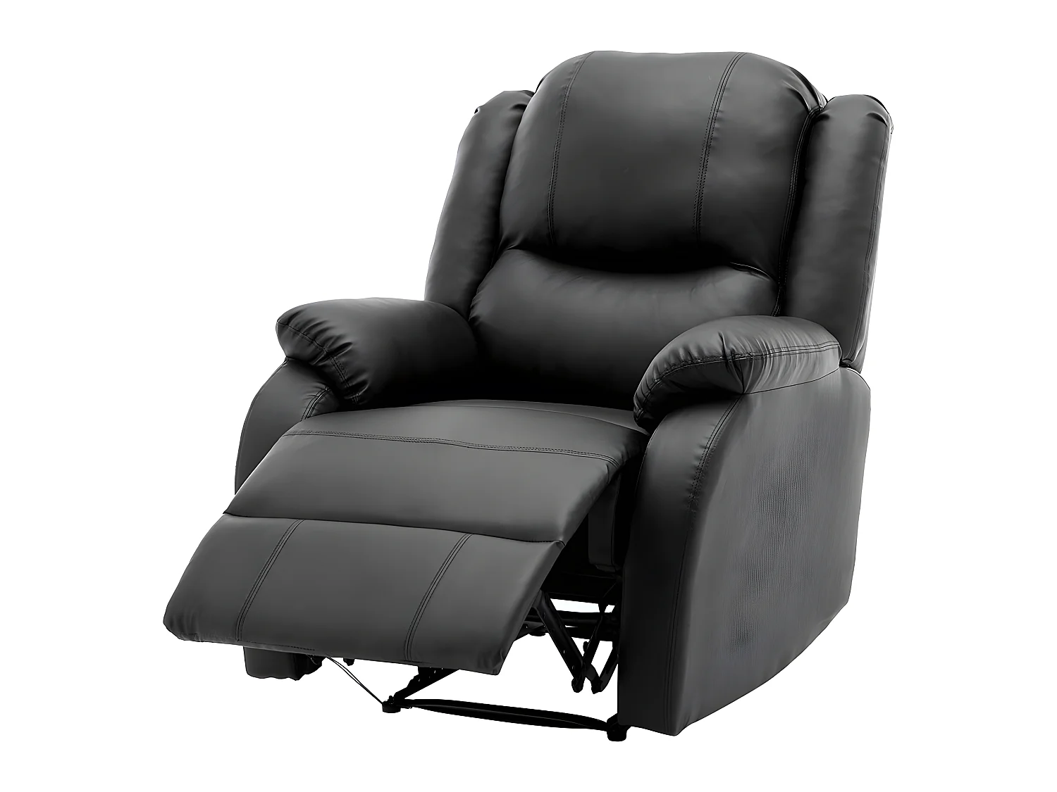 Fauteuil relax en cuir - Noir - Sweiko