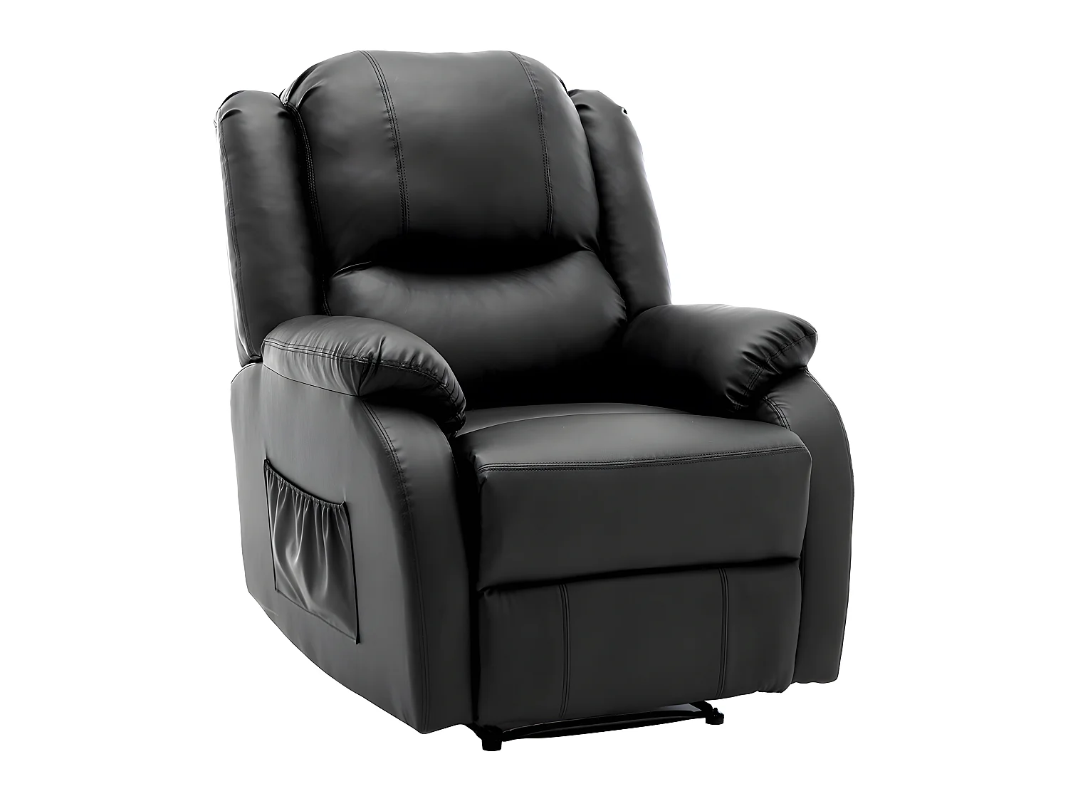 Fauteuil relax en cuir - Noir - Sweiko