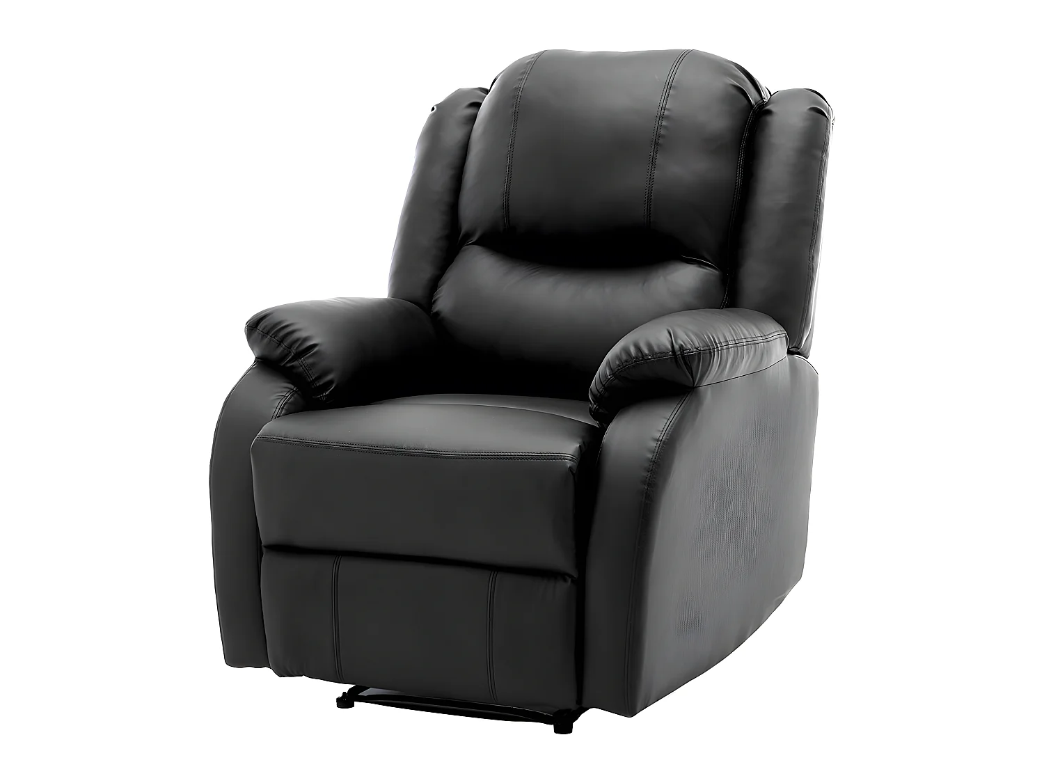 Fauteuil relax en cuir - Noir - Sweiko