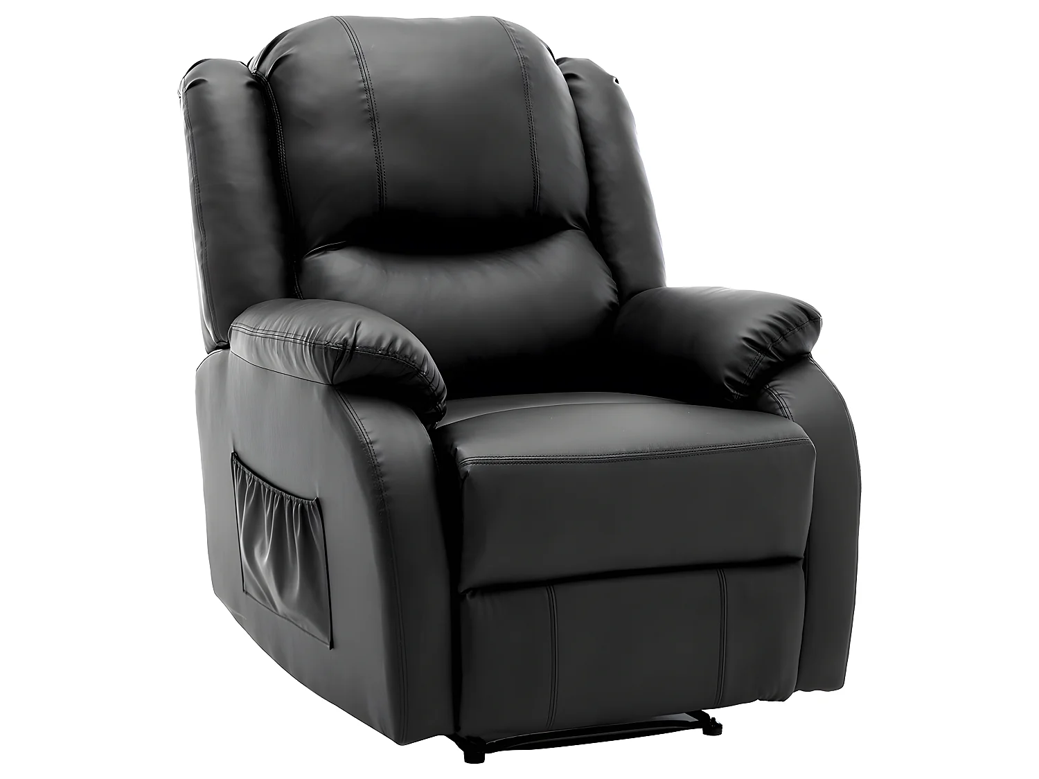 Fauteuil relax en cuir - Noir - Sweiko
