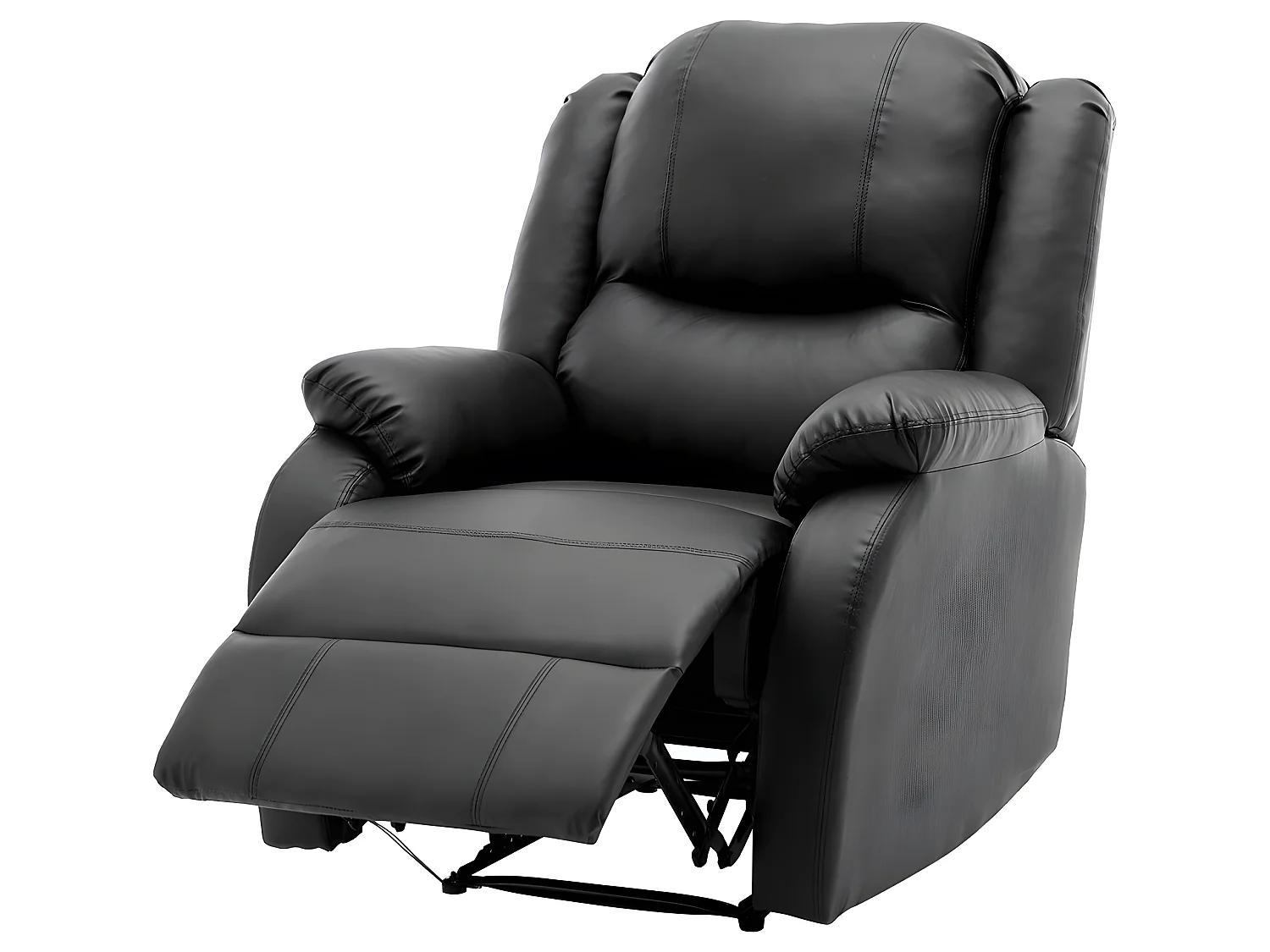 Fauteuil relax en cuir - Noir - Sweiko