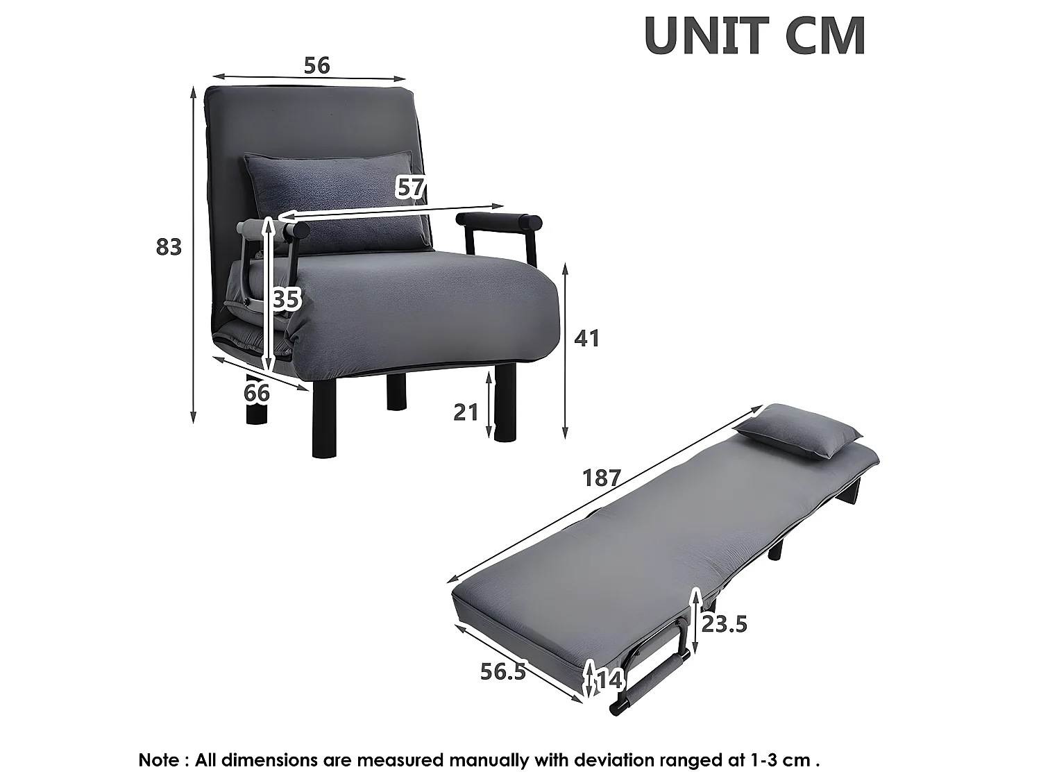 Fauteuil relax en tissu - Girs - Sweiko