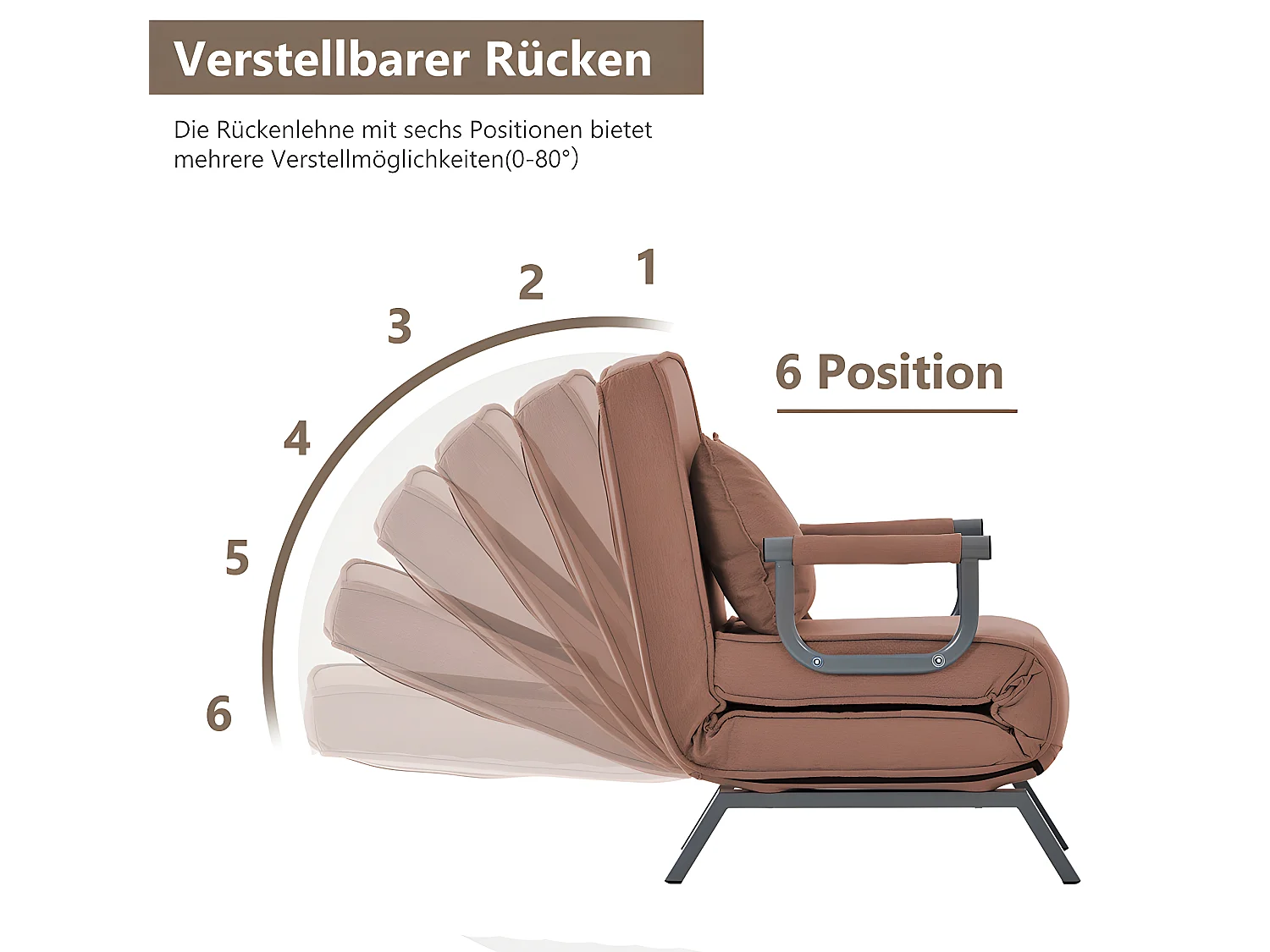 Fauteuil relax en tissu - Marron - Sweiko