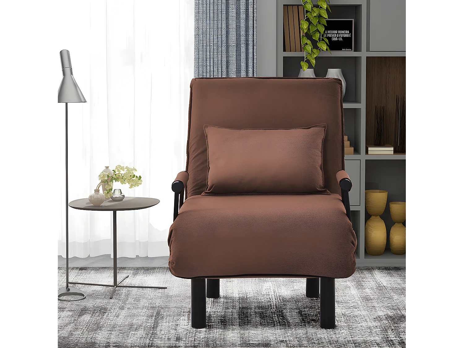Fauteuil relax en tissu - Marron - Sweiko