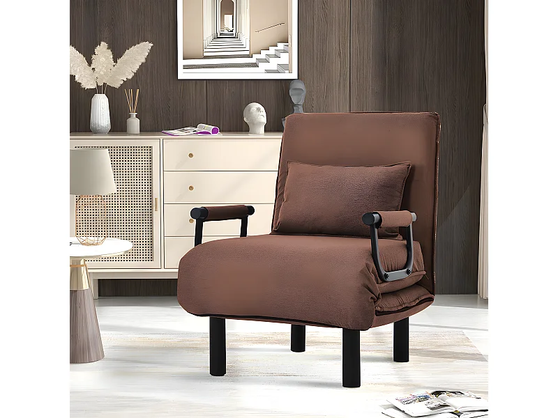 Fauteuil relax en tissu - Marron - Sweiko