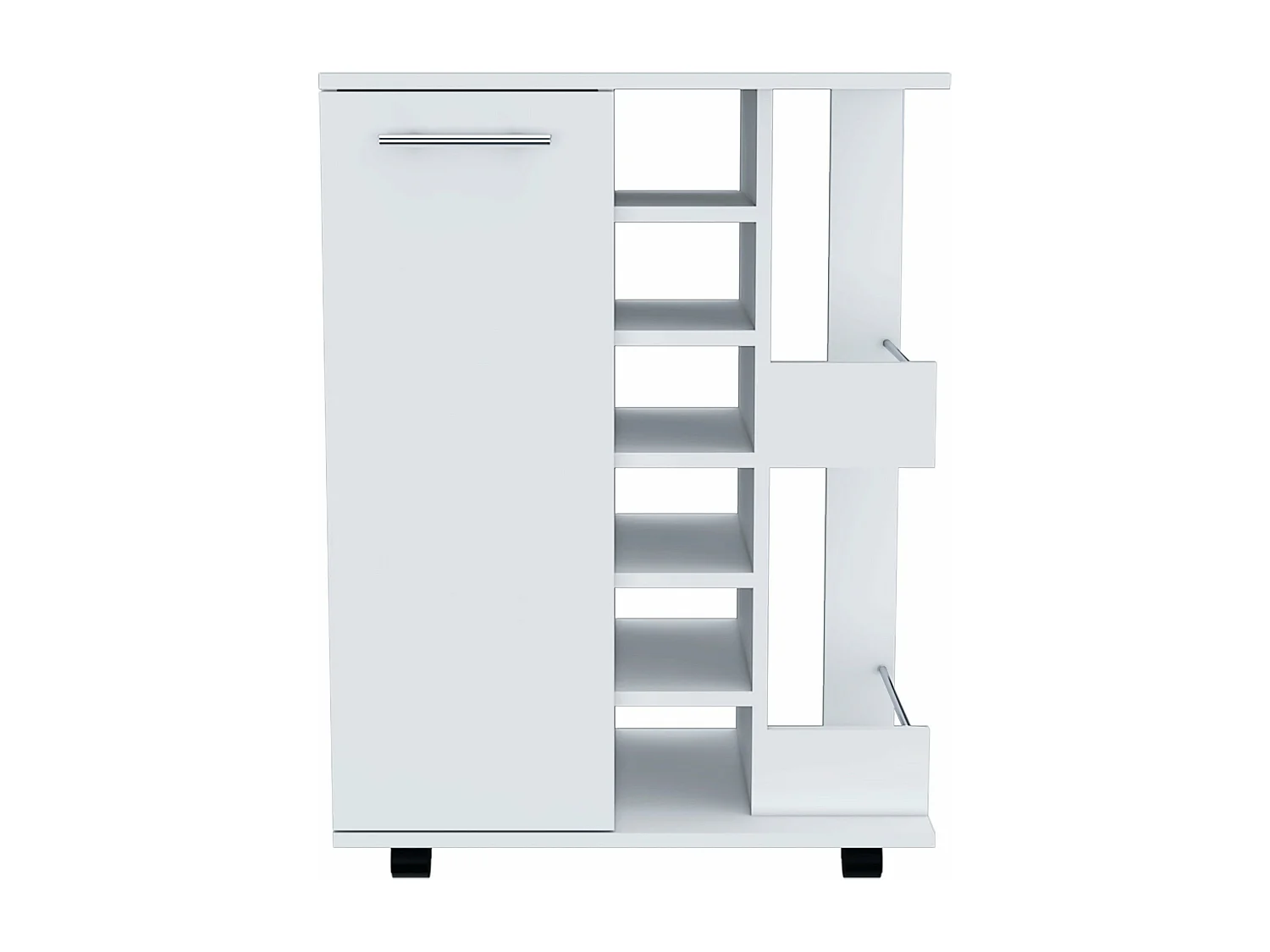 Carrello da bar, Bar Cart, con portabottiglie e ruote