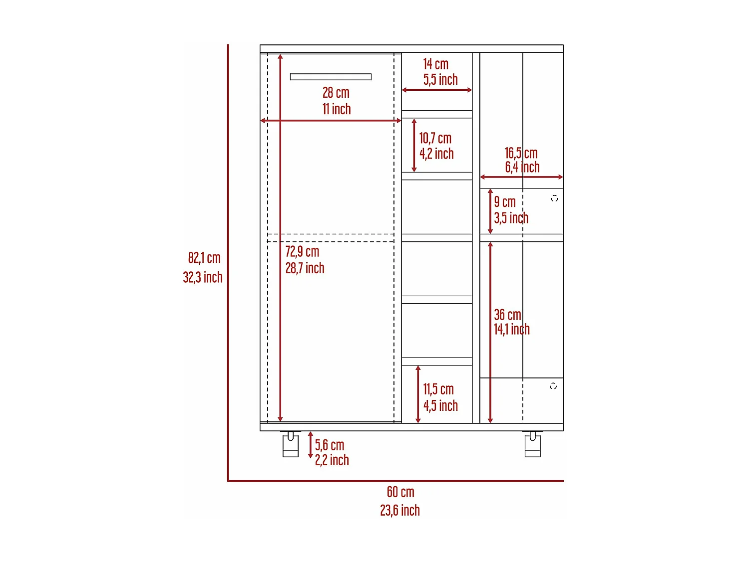 Chariot Bar, Bar Cart avec des roulettes et des étagères latérales