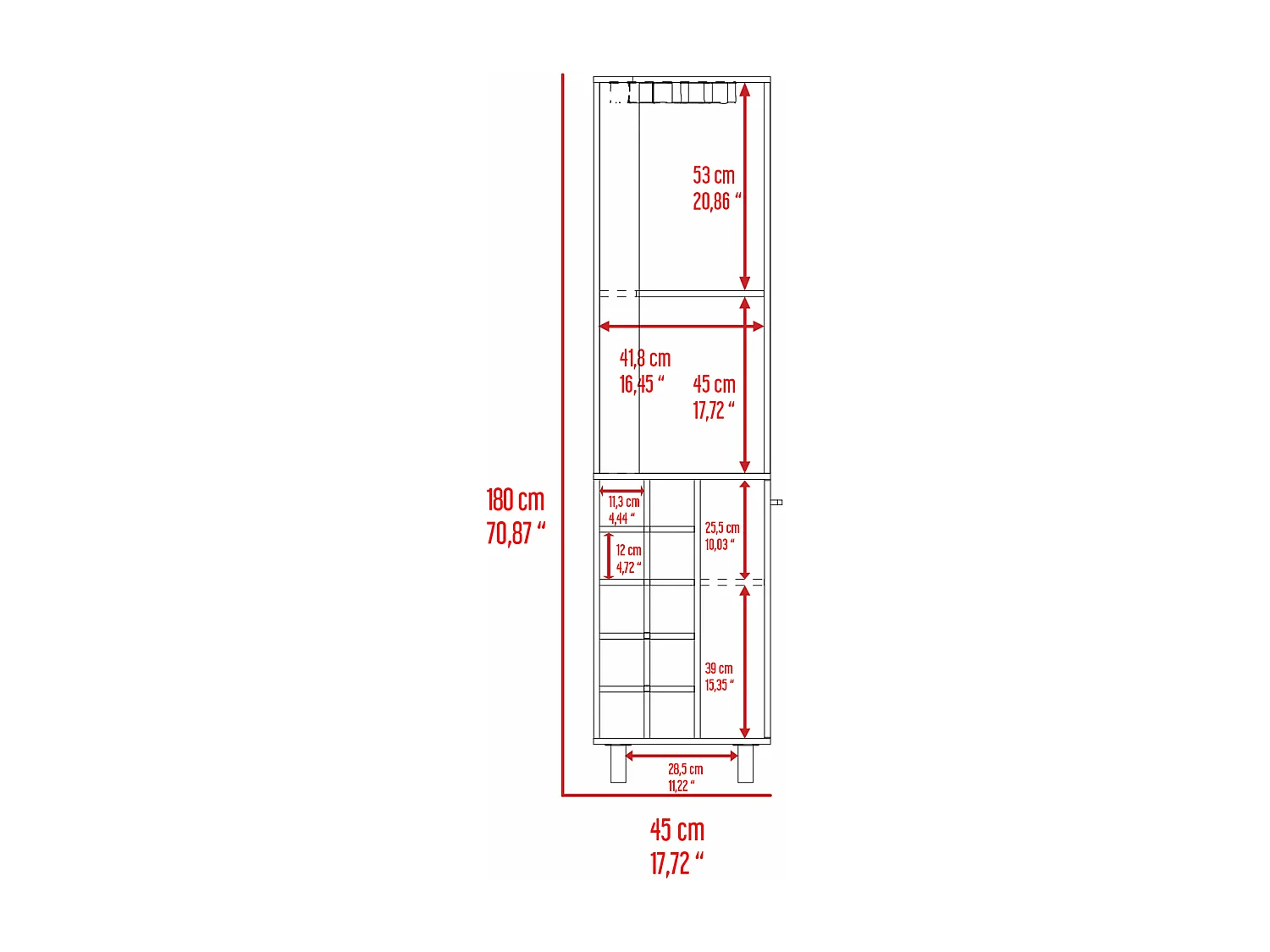 Kaia Bar d'angle, avec 1 porte et porte-bouteilles , 179.83 cm X 44.95 cm X 44.95 cm , Multicolore