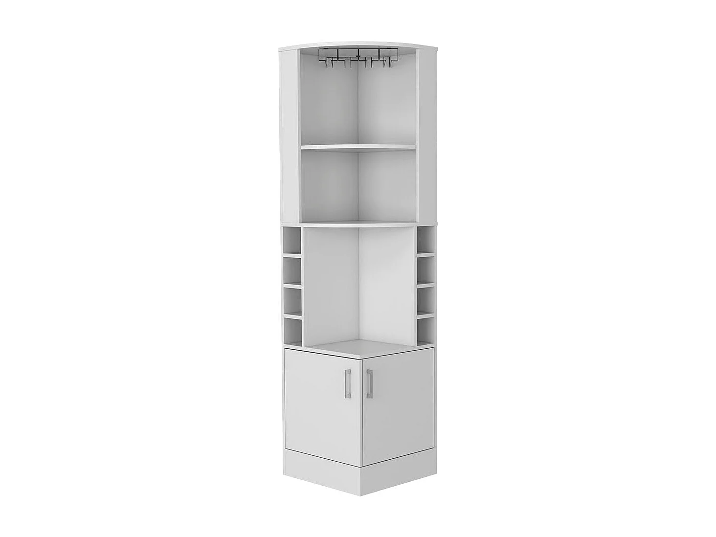 Mueble bar esquinero Syrah, con soporte para copas , 180.59 cm  X 46.73 cm  X 46.73 cm  , Blanco