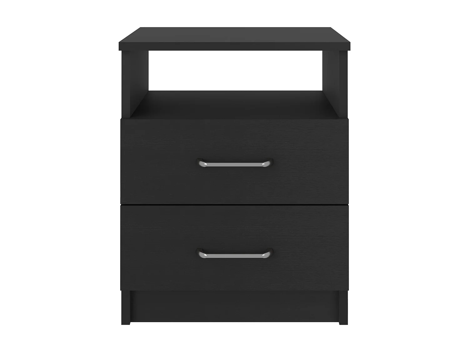 Comodino Napoli, con 2 cassetti, 50.54 cm X 40.69 cm X 32.76 cm , Nero