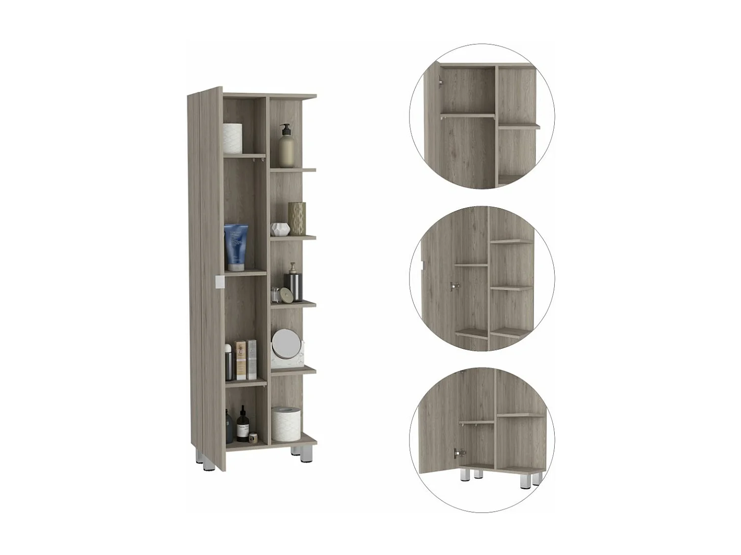 Meuble d'angle de bain Urano, à 5 étagères