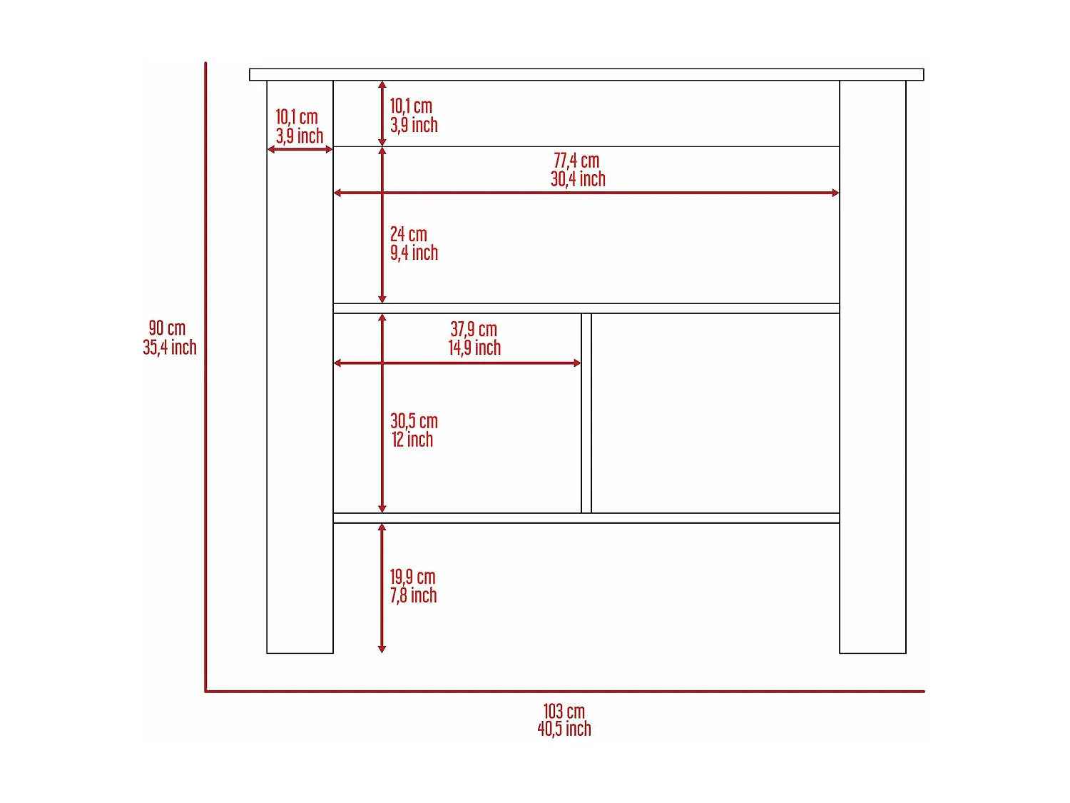 Isla de Cocina Antibacteriana Cala, superficie antibacterial y tres estantes , 89.91 cm  X 102.87 cm  X 69.85 cm  , Multicolor