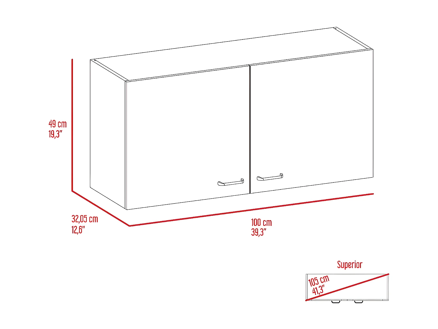 Mueble de Pared para Cocina Nápoles, con dos puertas