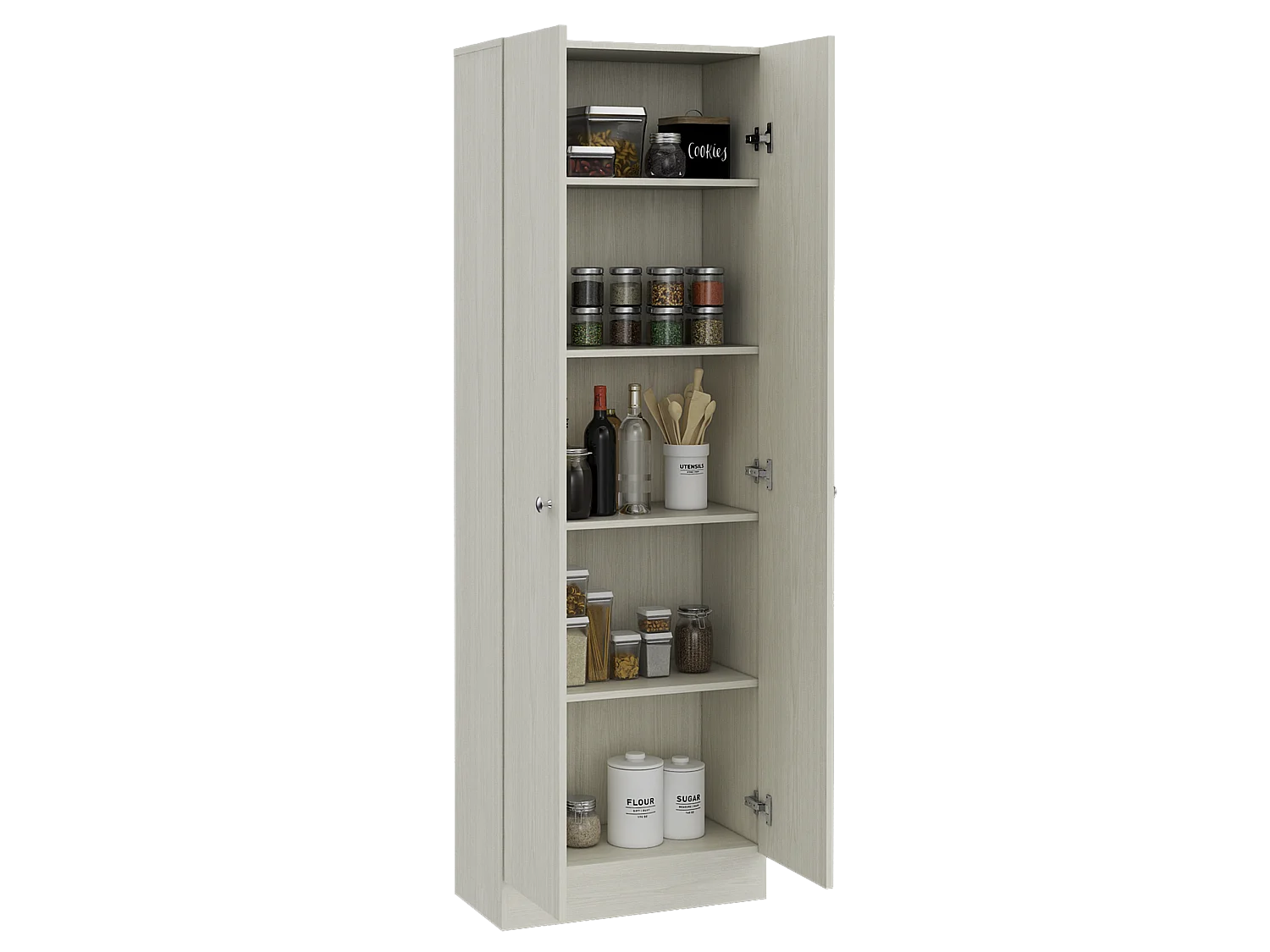 Armario Multifuncional Z 60, con dos puertas y estantes internos , 180.59 cm  X 59.94 cm  X 29.97 cm  , Beige
