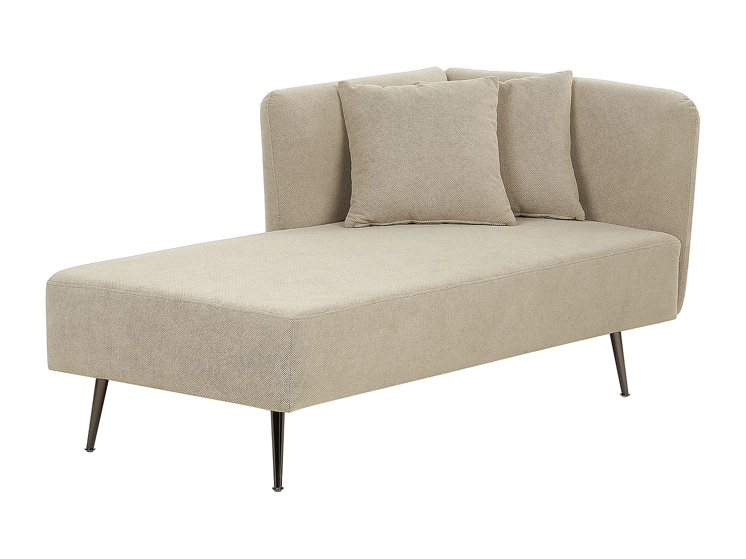 Chaise longue côté droit RIOM Tissu Beige