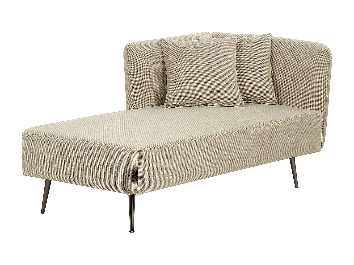 Chaise longue côté droit RIOM Tissu Beige