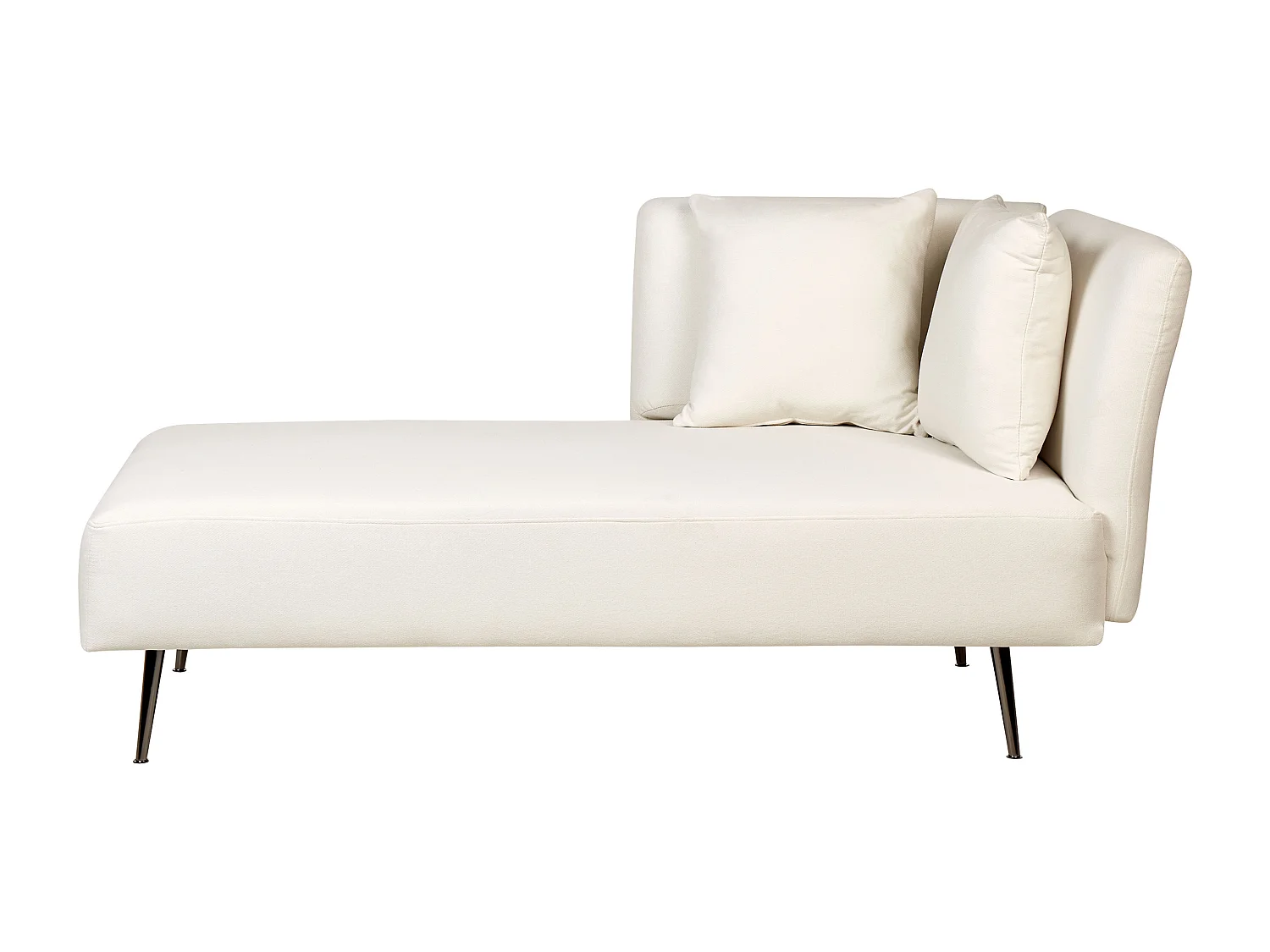 Chaise longue à direita RIOM Tecido Branco creme