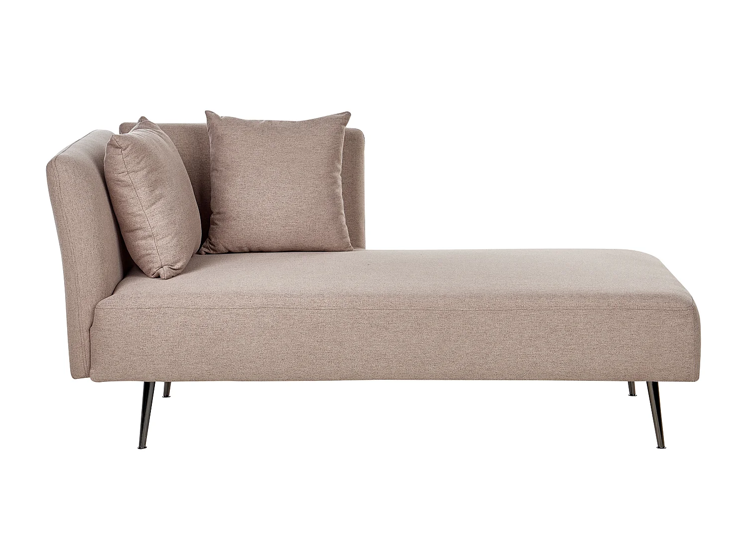 Chaise longue linkszijdig stof lichtbruin RIOM