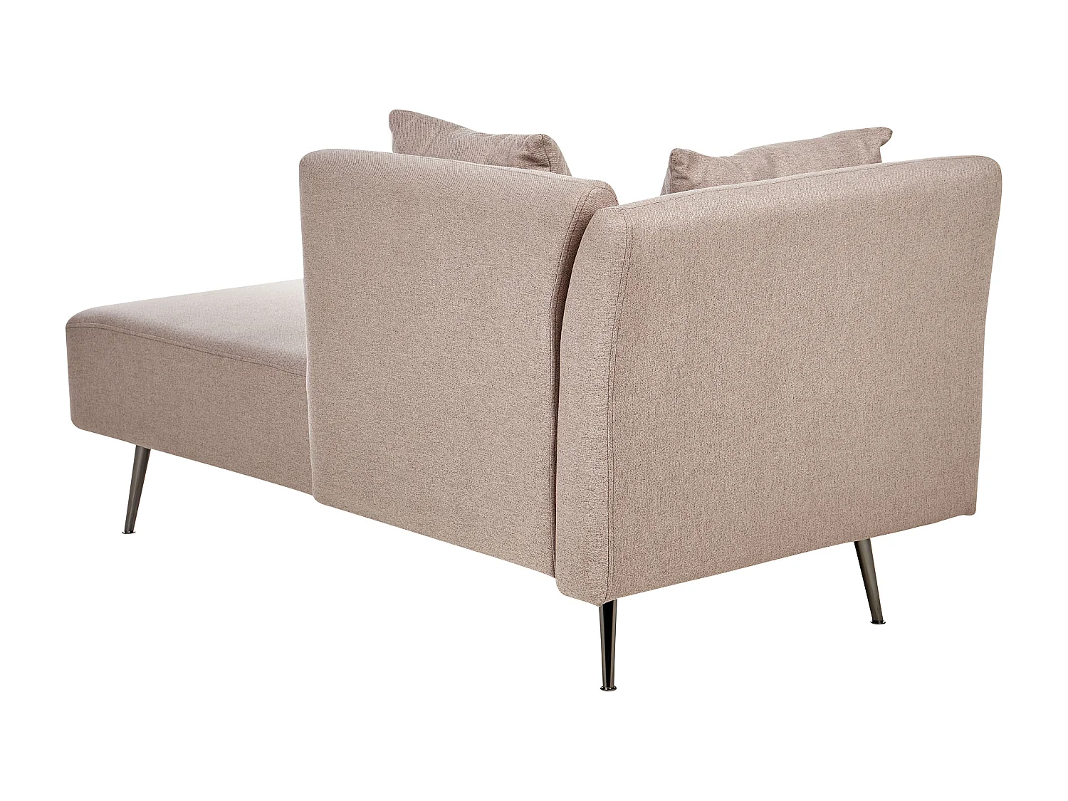 Chaise longue linkszijdig stof lichtbruin RIOM
