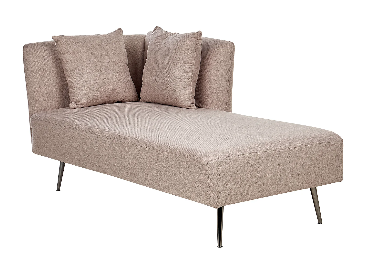 Chaise longue linkszijdig stof lichtbruin RIOM