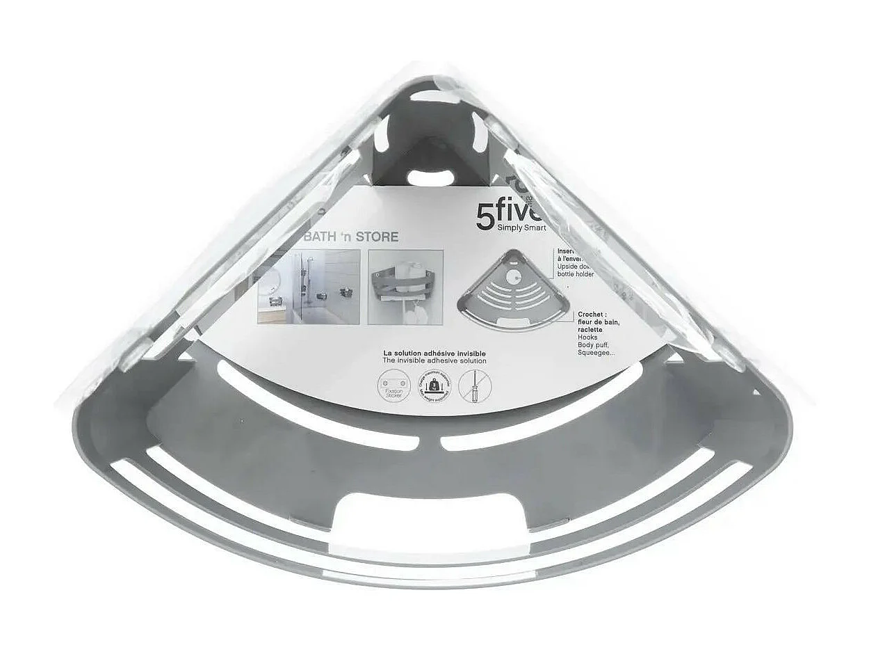 Étagère d'Angle Salle de Bain "Bath'n Store" 28cm Gris