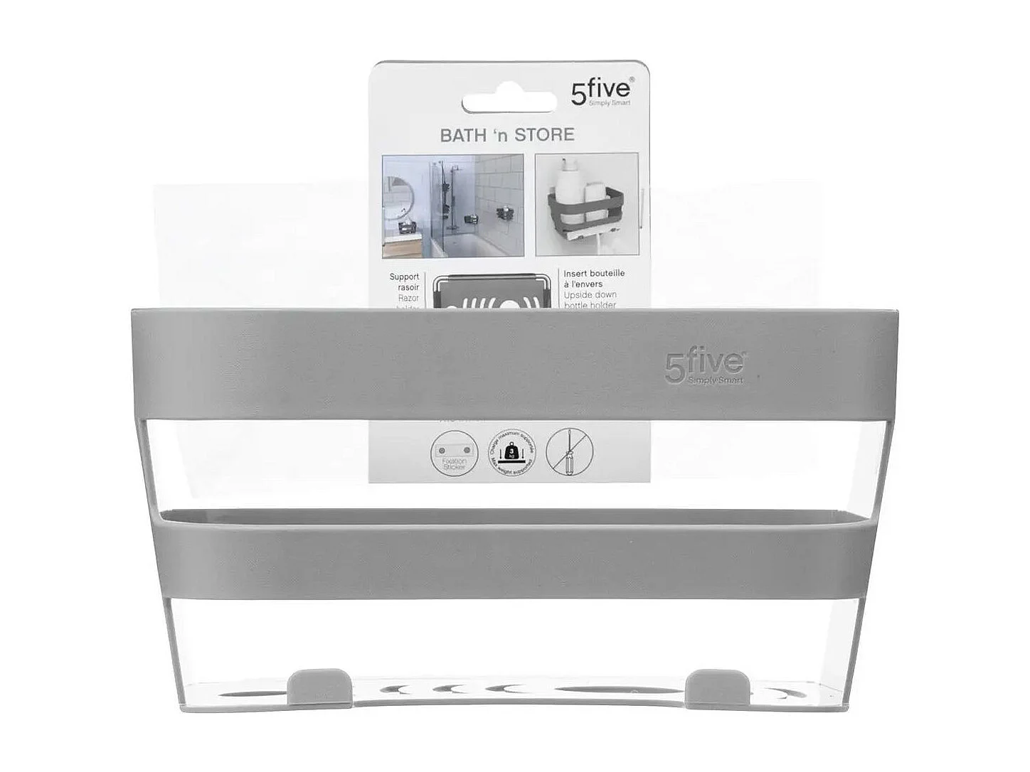 Étagère Murale Salle de Bain "Bath'n Store" 22cm Gris