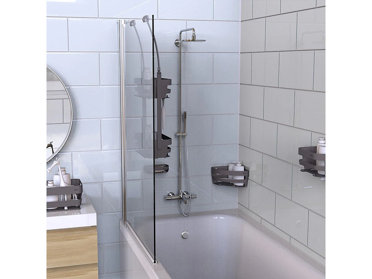 Étagère Murale Salle de Bain "Bath'n Store" 22cm Gris