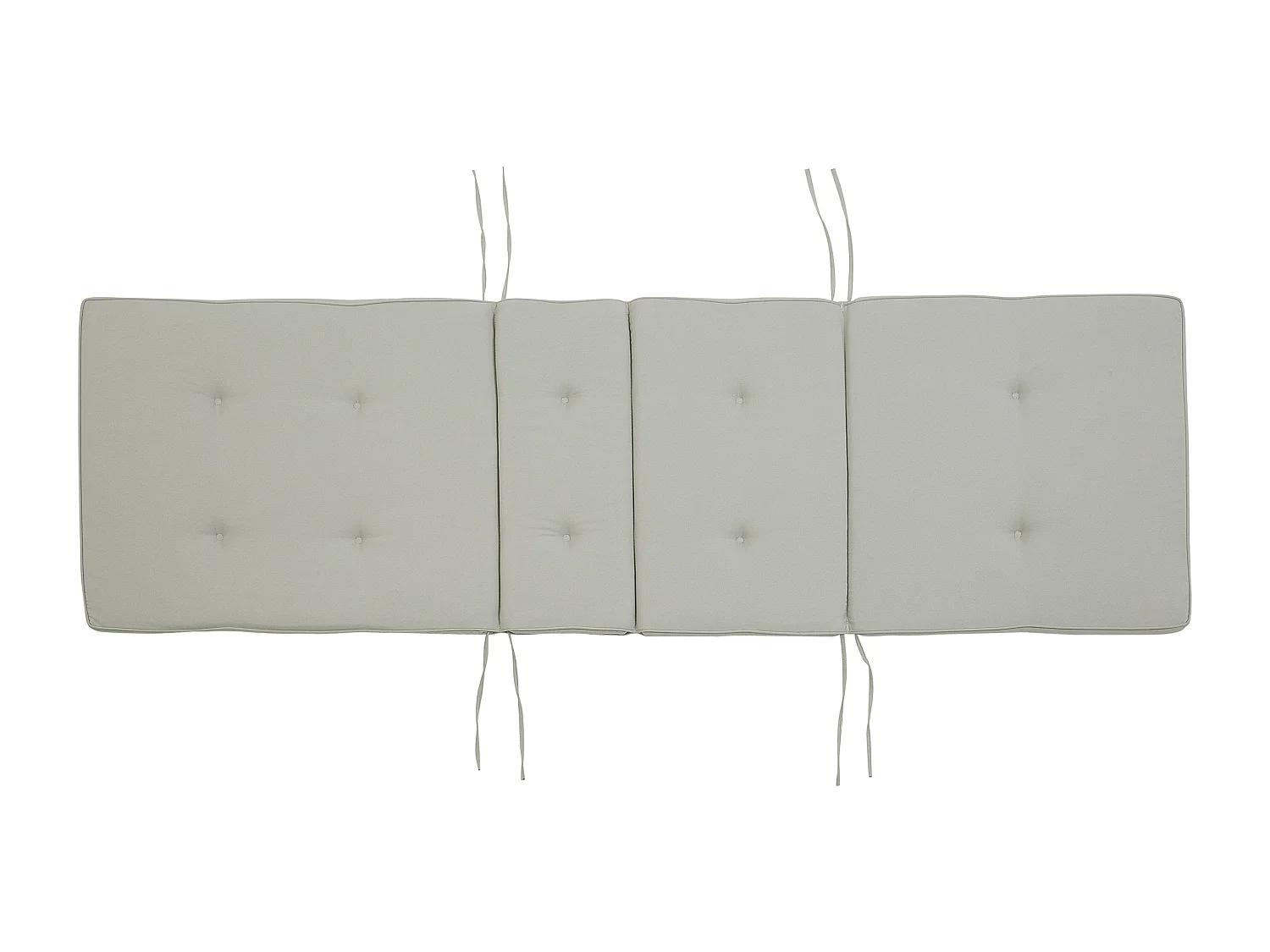 Chaise longue inclinable en bois d'acacia et coussin taupe AMANTEA