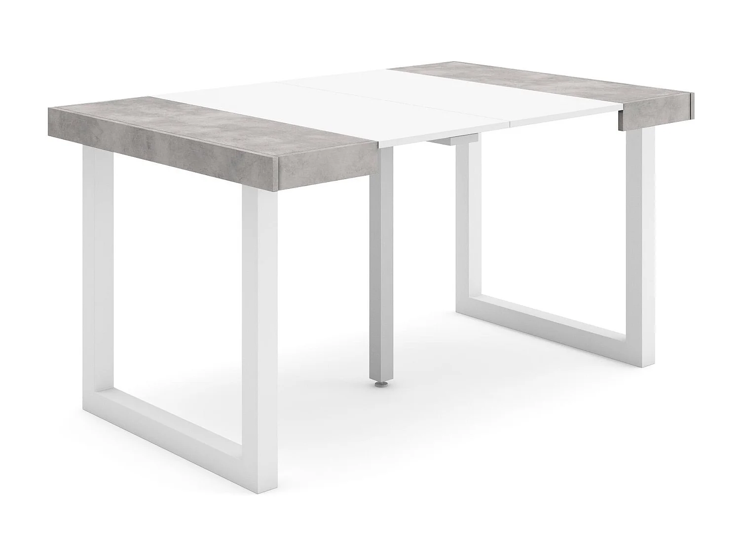 Mesa Consola extensible, 140x90x73cm, Para 6 comensales, Patas madera maciza, Cemento