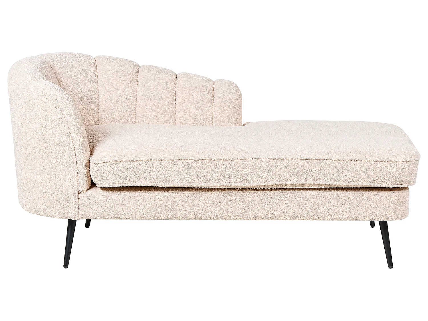 Chaise longue côté droite ALLIER Bouclé Beige clair