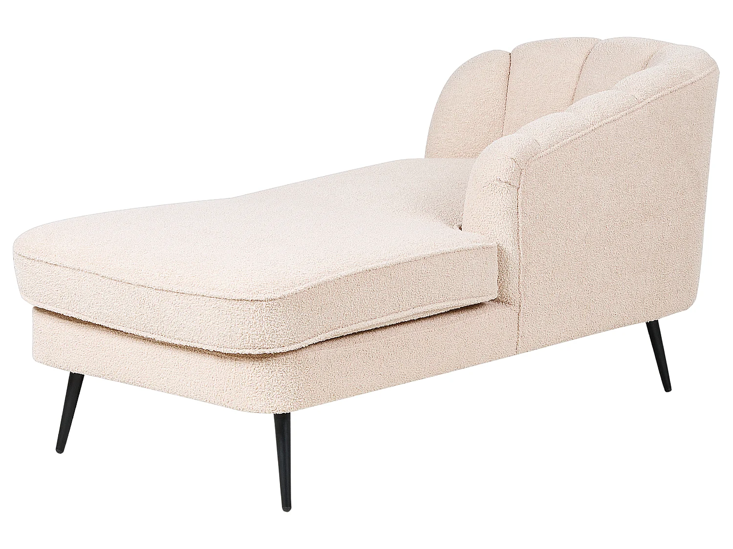 Chaise longue côté droite ALLIER Bouclé Beige clair