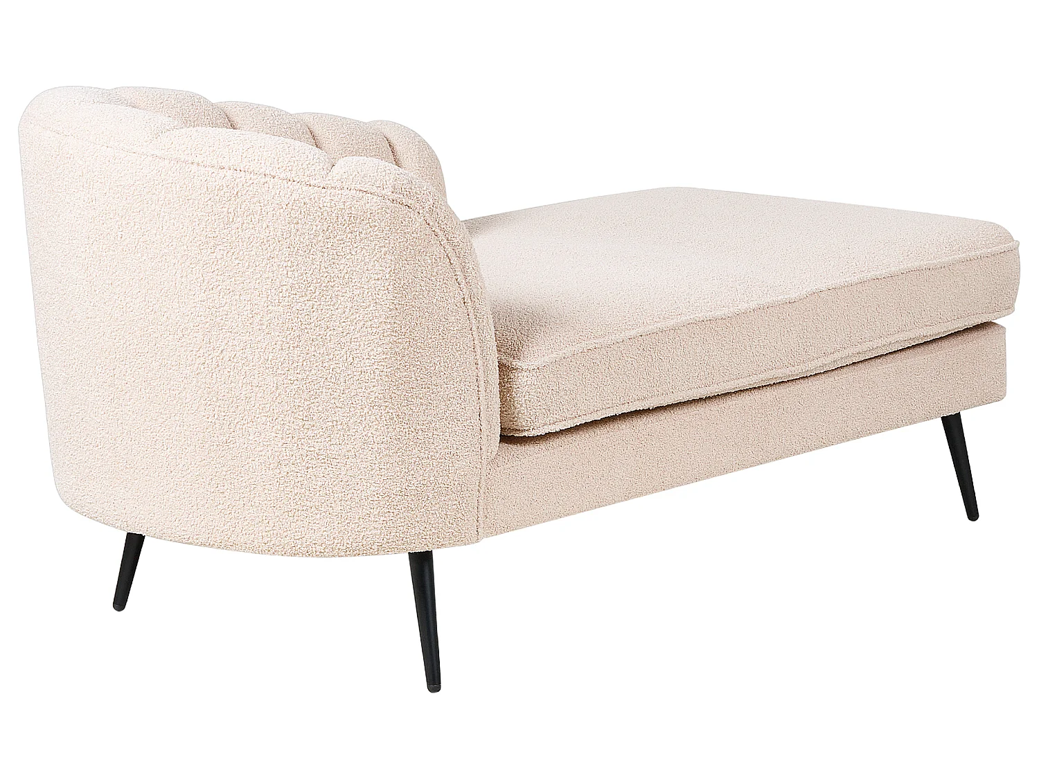 Chaise longue côté droite ALLIER Bouclé Beige clair
