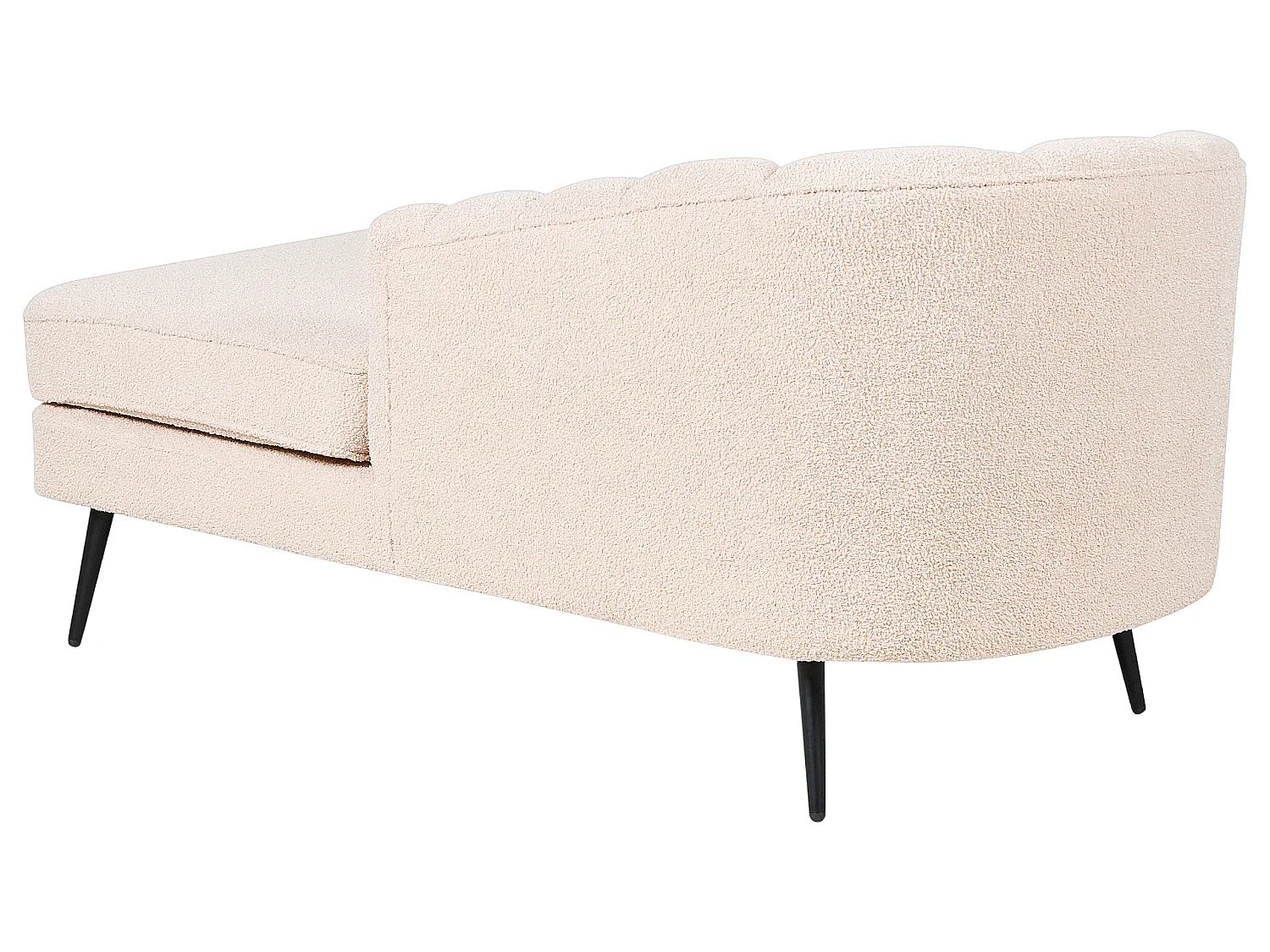 Chaise longue côté gauche ALLIER Bouclé Beige clair