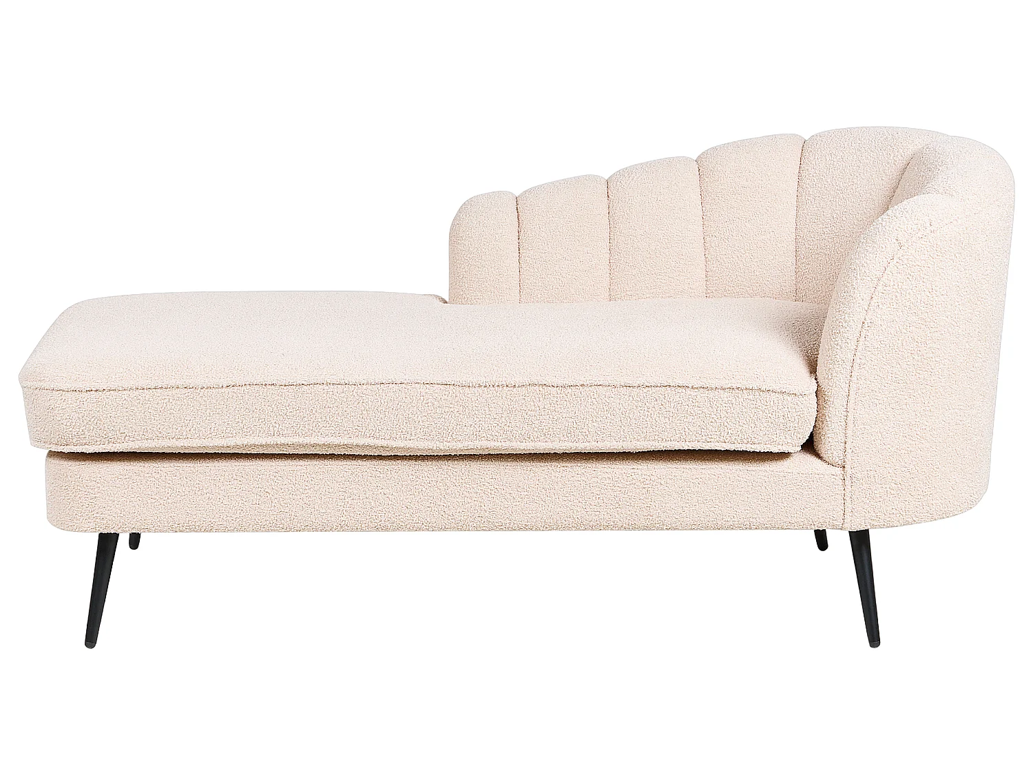 Chaise longue versione destra ALLIER Bouclé Beige chiaro