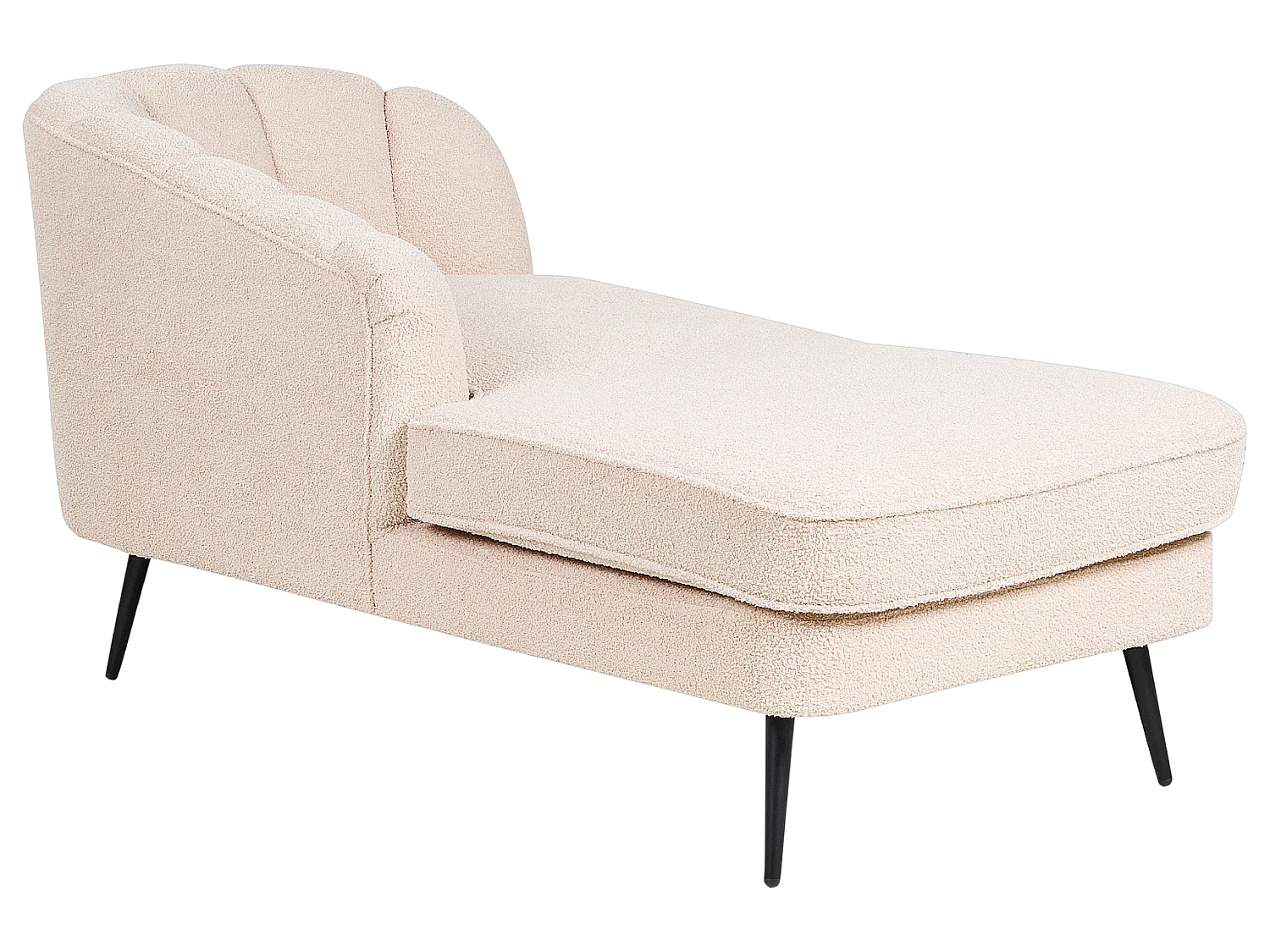 Chaise longue versione destra ALLIER Bouclé Beige chiaro