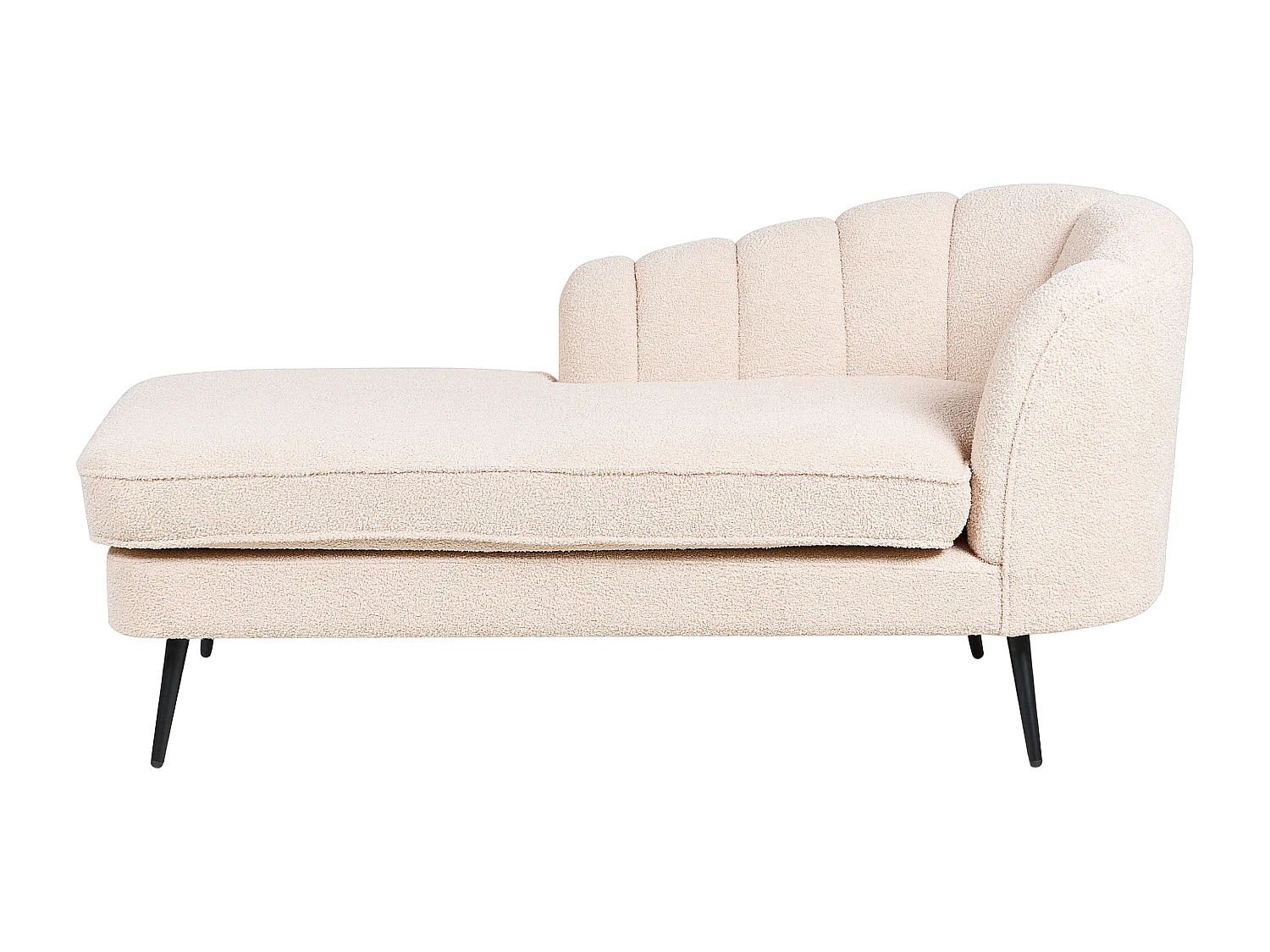 Chaise longue côté droit ALLIER Bouclé Beige clair