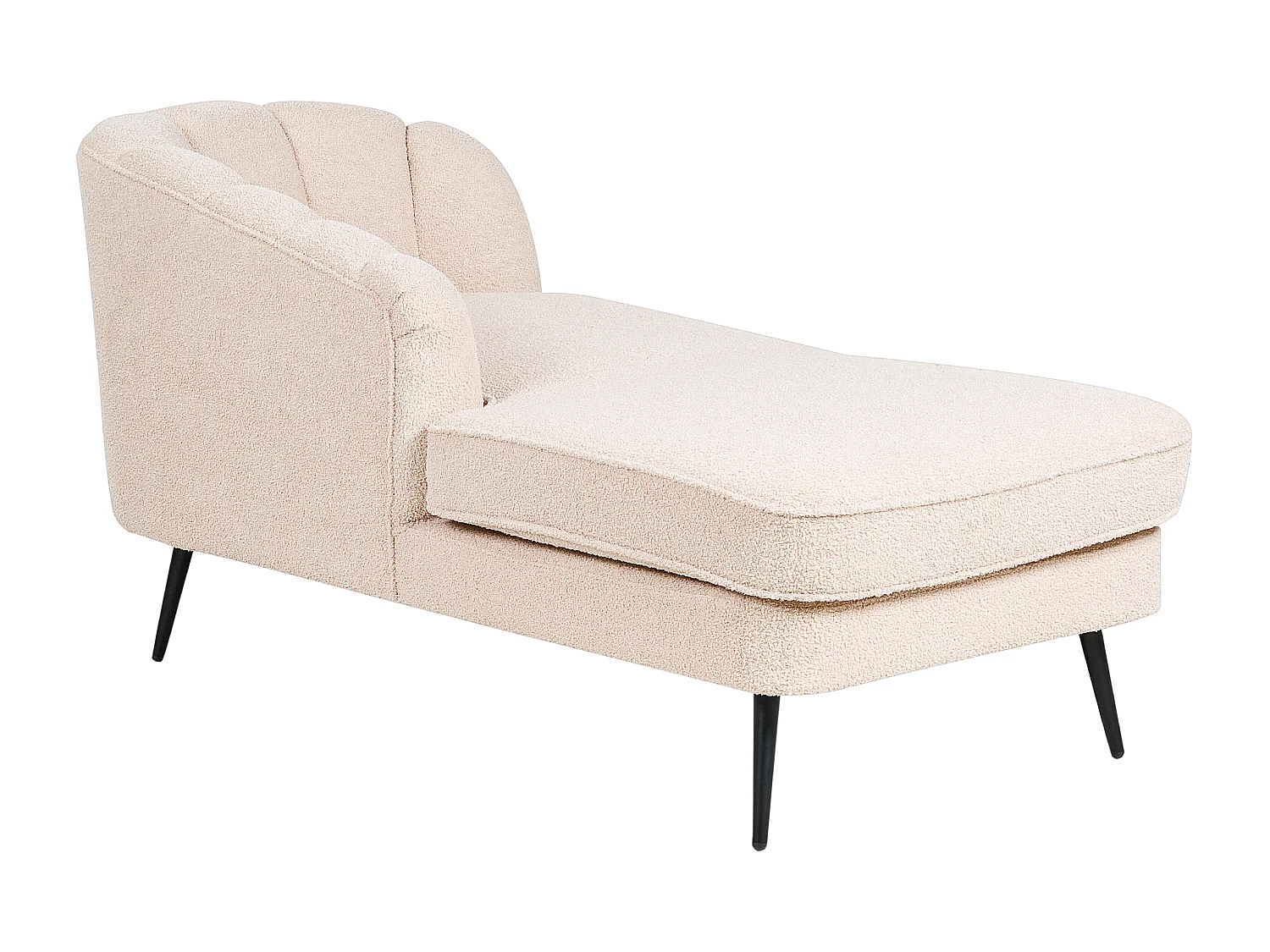 Chaise longue côté droit ALLIER Bouclé Beige clair