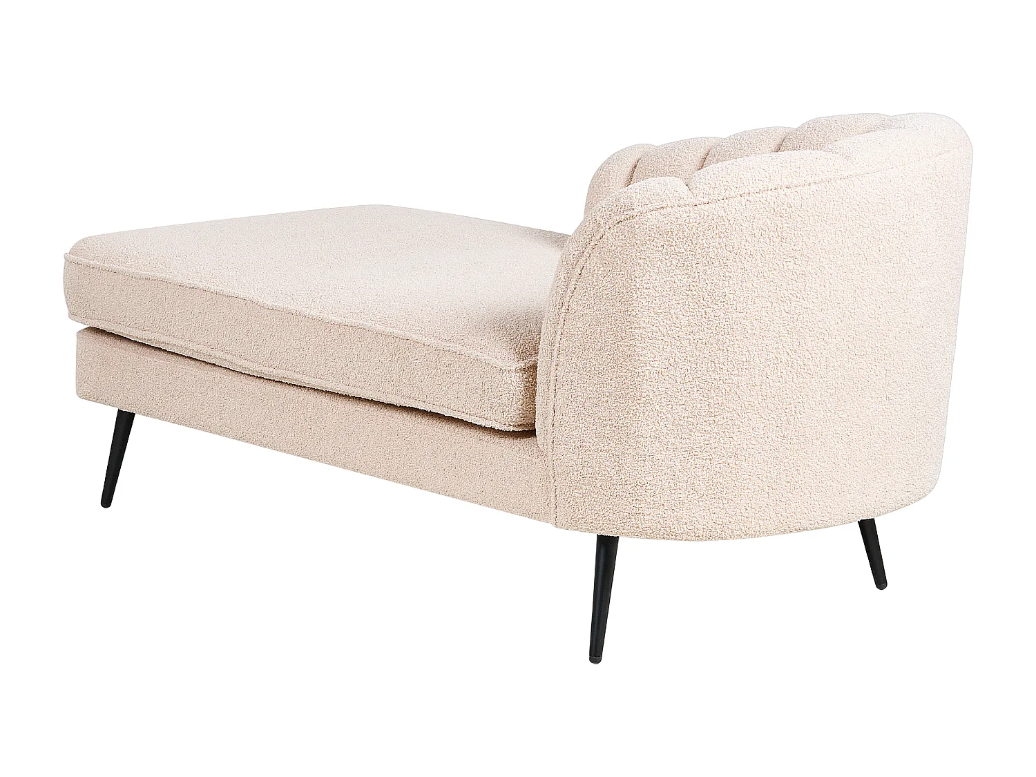 Chaise longue côté droit ALLIER Bouclé Beige clair