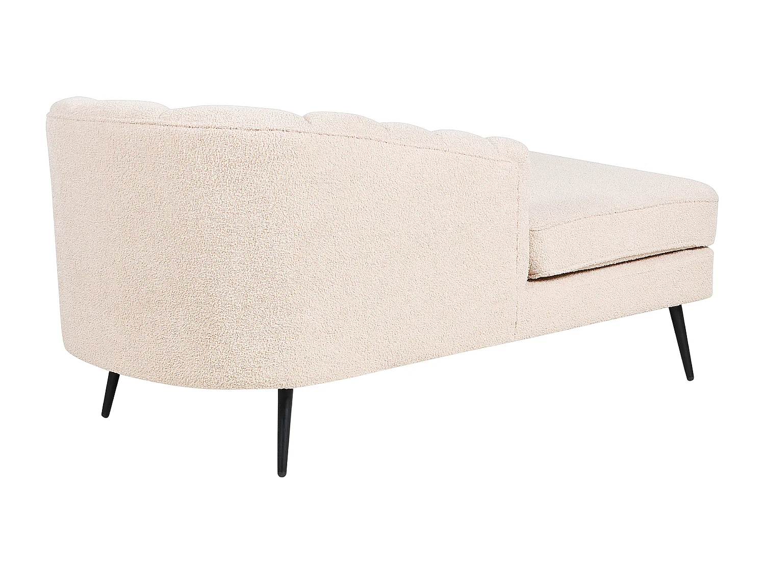 Chaise longue côté droit ALLIER Bouclé Beige clair