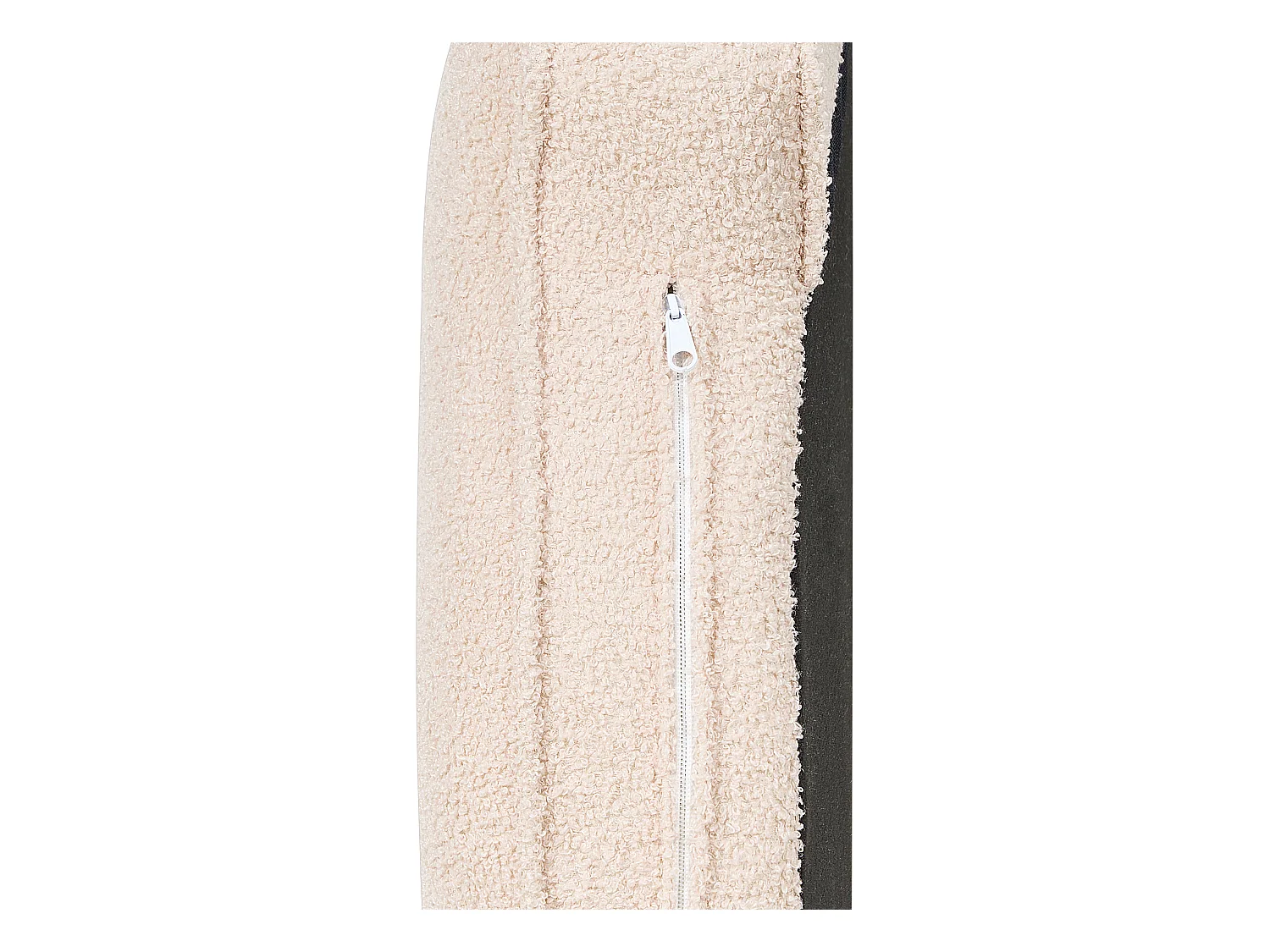 Chaise longue côté droit ALLIER Bouclé Beige clair