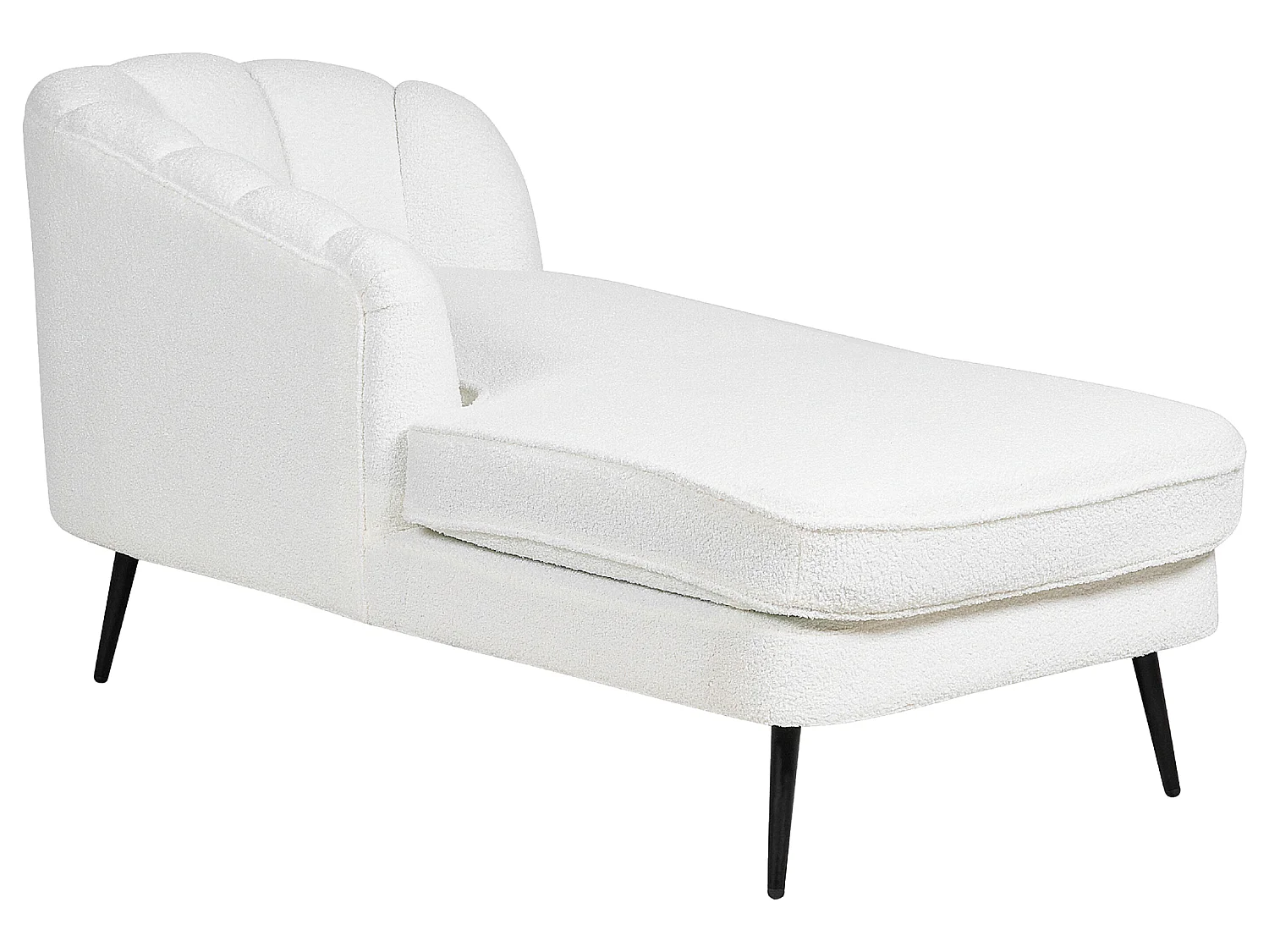 Chaise longue à direita ALLIER Bouclé Branco creme