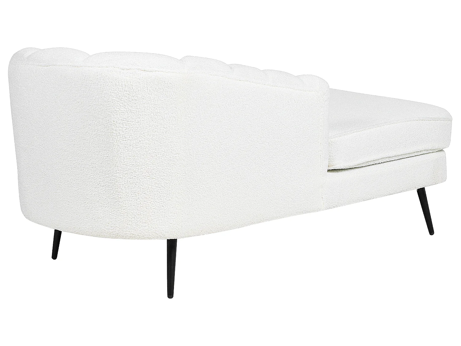 Chaise longue à direita ALLIER Bouclé Branco creme