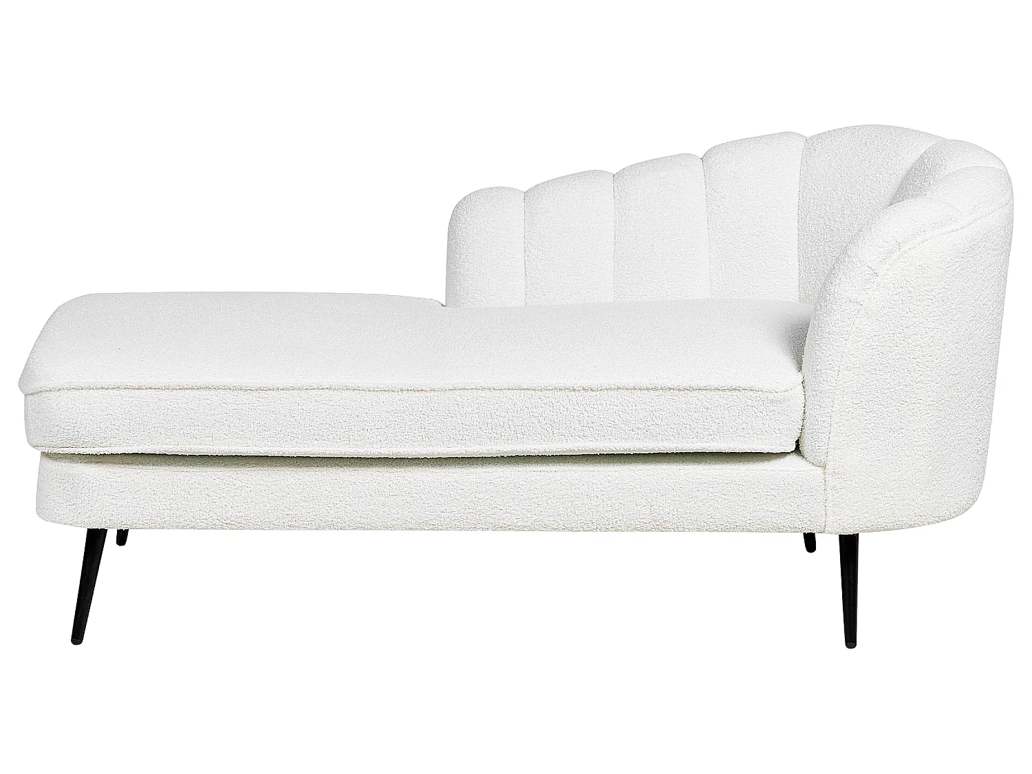 Rechtsseitige Chaiselounge ALLIER Bouclé Cremeweiss