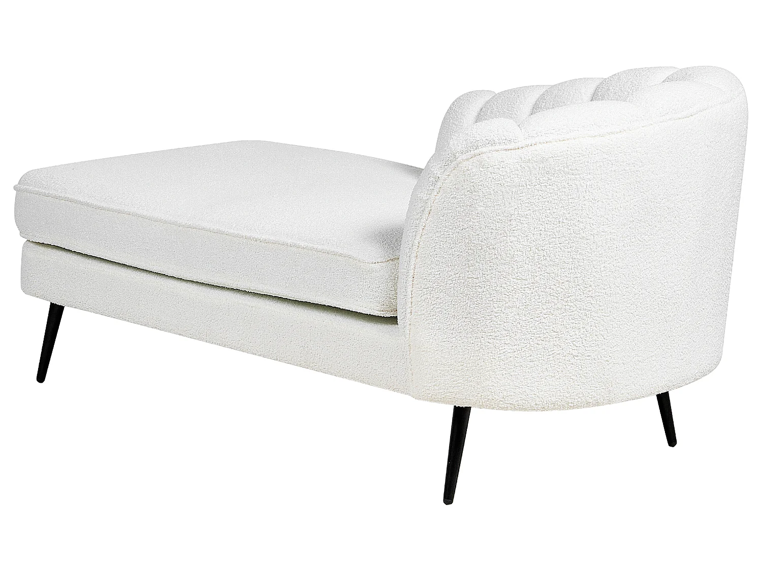 Rechtsseitige Chaiselounge ALLIER Bouclé Cremeweiss