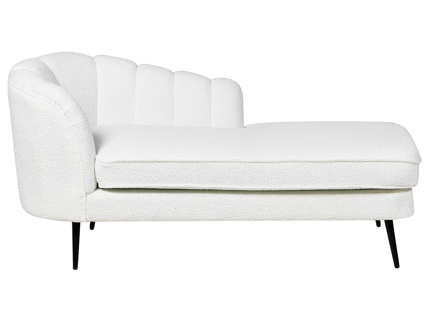 Chaise longue côté droite ALLIER Bouclé Blanc cassé