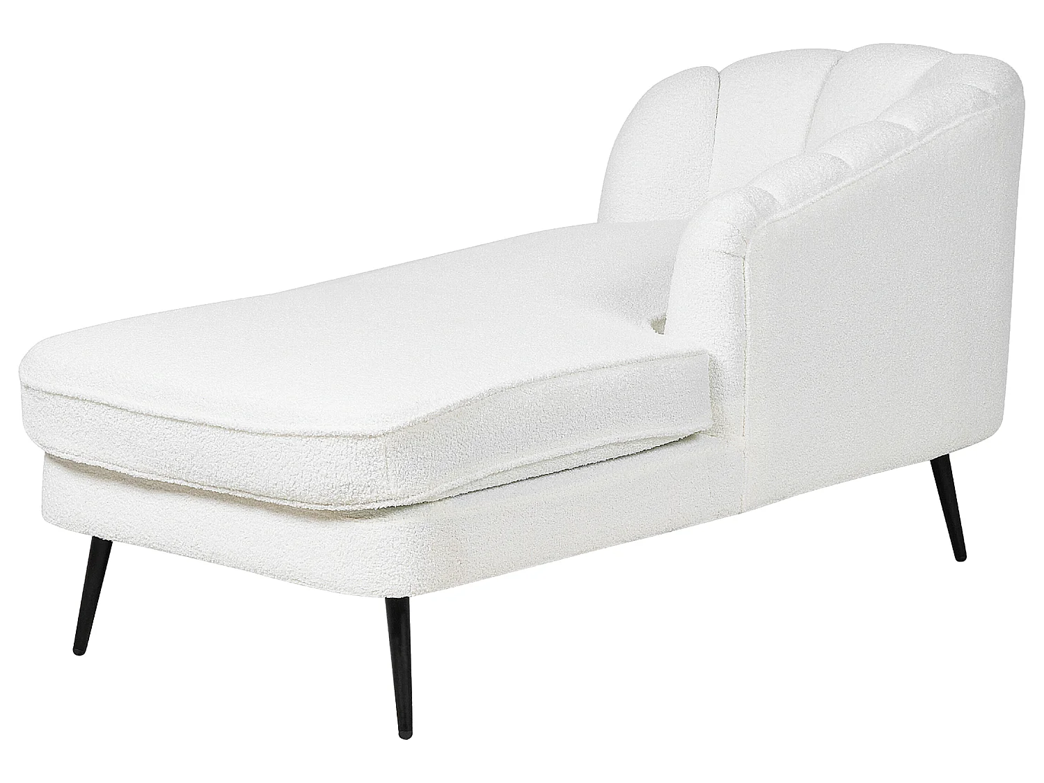 Chaise longue côté droite ALLIER Bouclé Blanc cassé